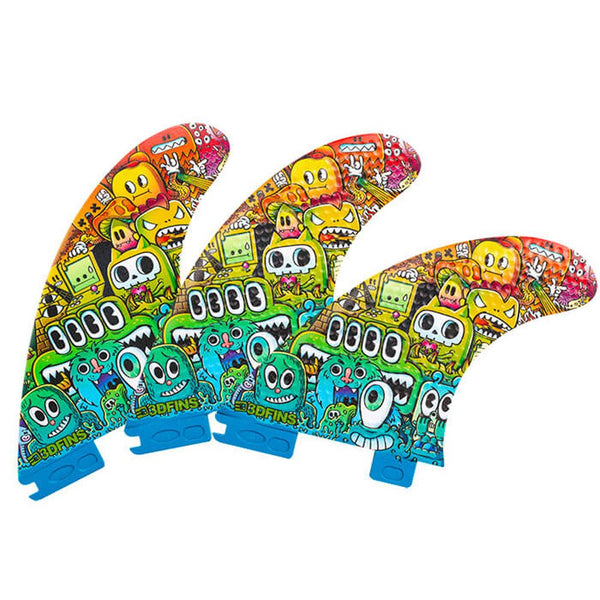 3D Fins - All Rounder Thruster - Medium - Monsters (FCS1 / FCS2 / Futures)