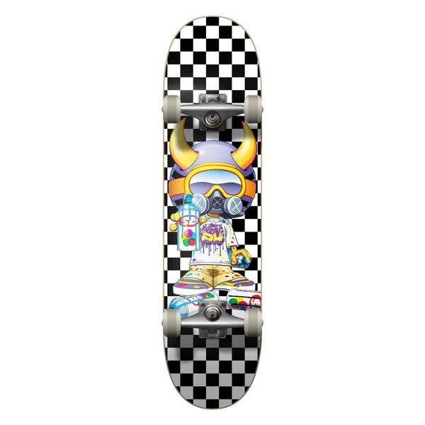 Speed Demons Tagger Black / White Checks Complete Skateboard - 8.25