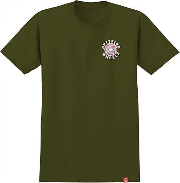 Spitfire T-Shirt OG Classic Fill - Military Green / Multi - Skatewarehouse.co.uk