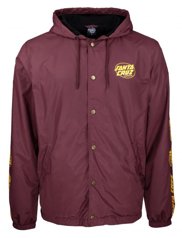 Santa Cruz Jacket Club Oval Dot Jacket - Burgundy - Skatewarehouse.co.uk