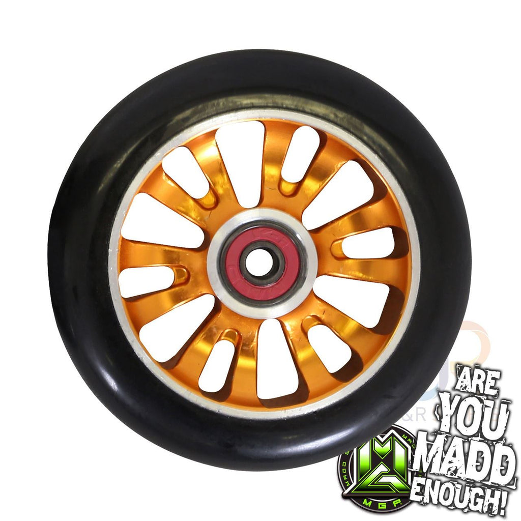Madd Gear Mgp "Vicious" Wheels 110Mm Inc Bearings - Orange/Black - Skatewarehouse.co.uk
