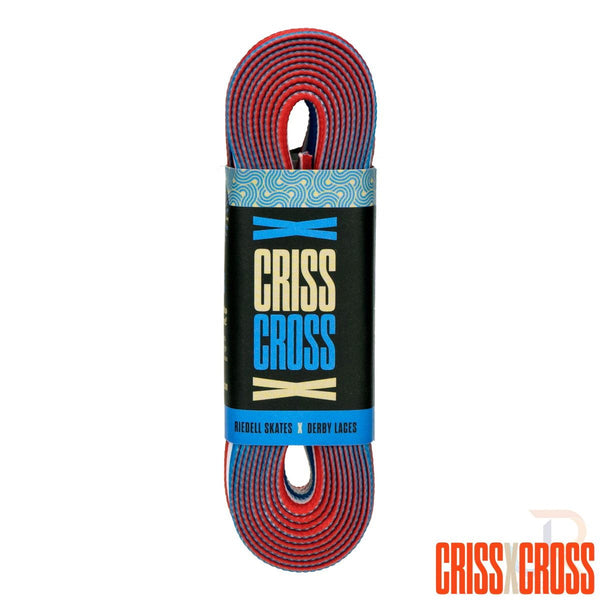 Criss Cross X Derby Laces - Trio - Blue / Red / Wht - 90