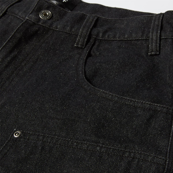 HUF Classic H Double Knee Denim Short (Black Denim)