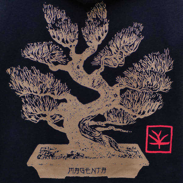 Magenta Bonsai Hoodie Black