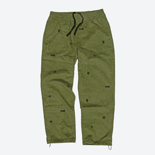 DGK Monogram Corduroy Pant Olive - Skatewarehouse.co.uk