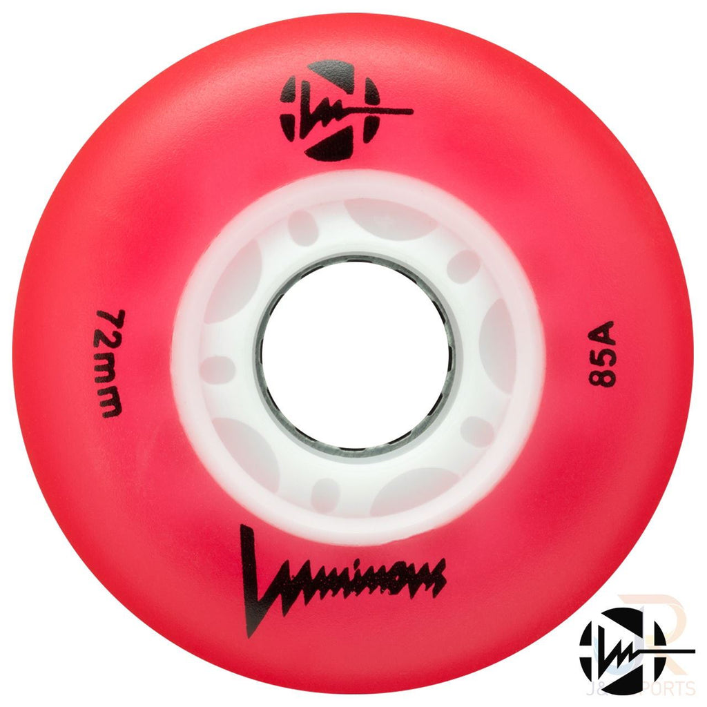 Luminous Led Inline Wheel (Set of 4 Wheels) - Red - 72Mm/85A - Skatewarehouse.co.uk