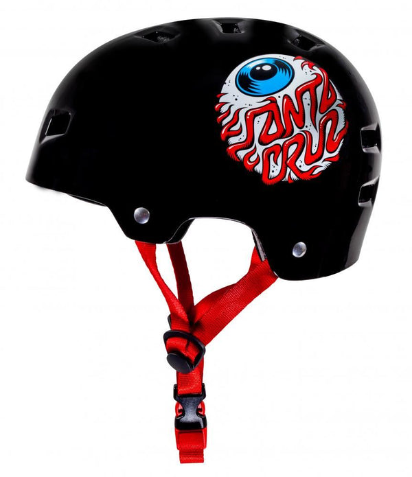 Bullet x Santa Cruz Helmet Eyeball Youth - Gloss Black - Skatewarehouse.co.uk