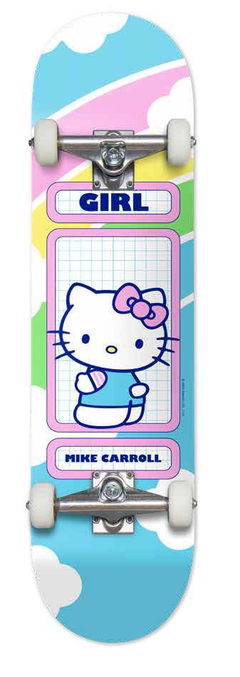 Girl Rainbow Kitty Mike Carroll Complete Skateboard - 7.75