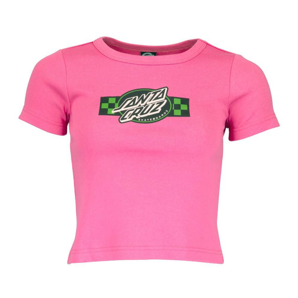Santa Cruz Womens T-Shirt Contest Oval T-Shirt - Pink Guava - Skatewarehouse.co.uk