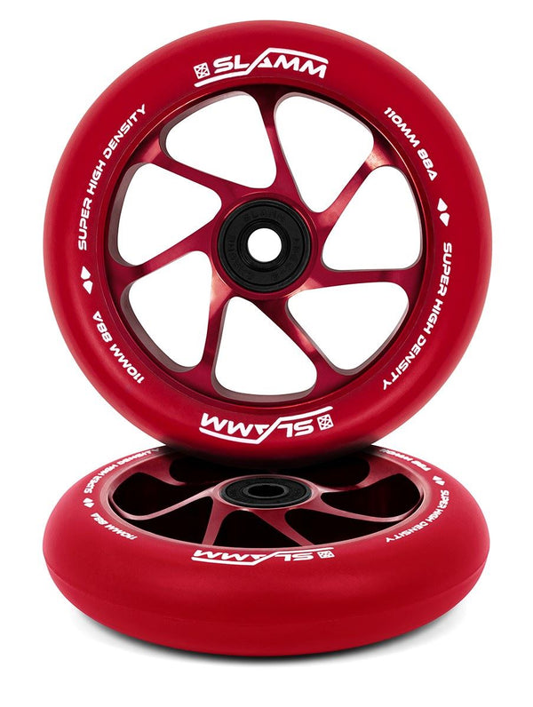 Slamm 110mm Team Wheels - Red / Red - 110mm - Skatewarehouse.co.uk
