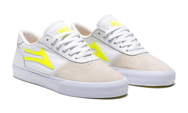 Lakai Manchester Skate Shoes - White / Neon - Skatewarehouse.co.uk