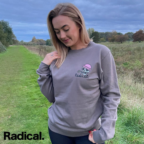 Radical. Happy Times Unisex Sweatshirt - Grey - Skatewarehouse.co.uk