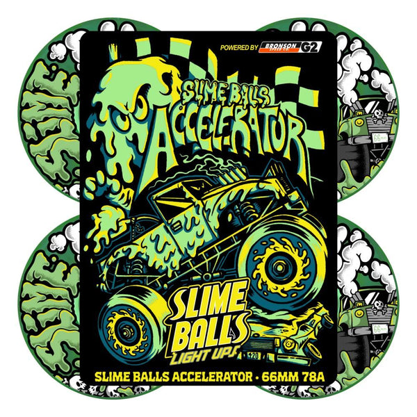SlimeBalls Skateboard Wheels Accelerator Light Ups OG 78a - Green