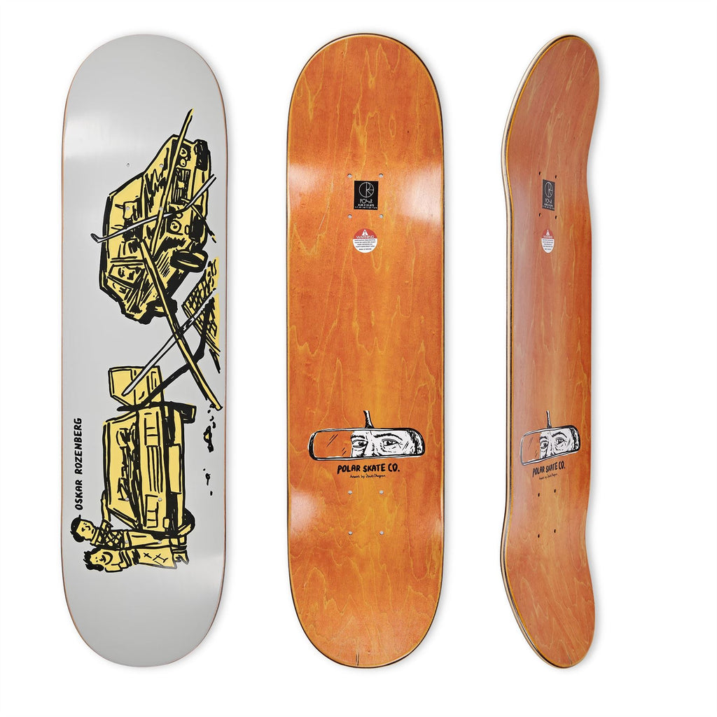 Polar Skate Co OSKAR ROZENBERG - Drivers License (Grey) Skateboard Deck - 7.875"