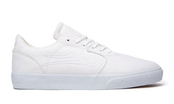 Lakai Cardiff Canvas Skate Shoes - White / White - Skatewarehouse.co.uk