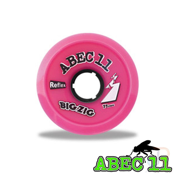 ABEC 11 - Reflex Bigzigs - Pink - 75 / 77A - Set 4 Skateboard Wheels - 75mm