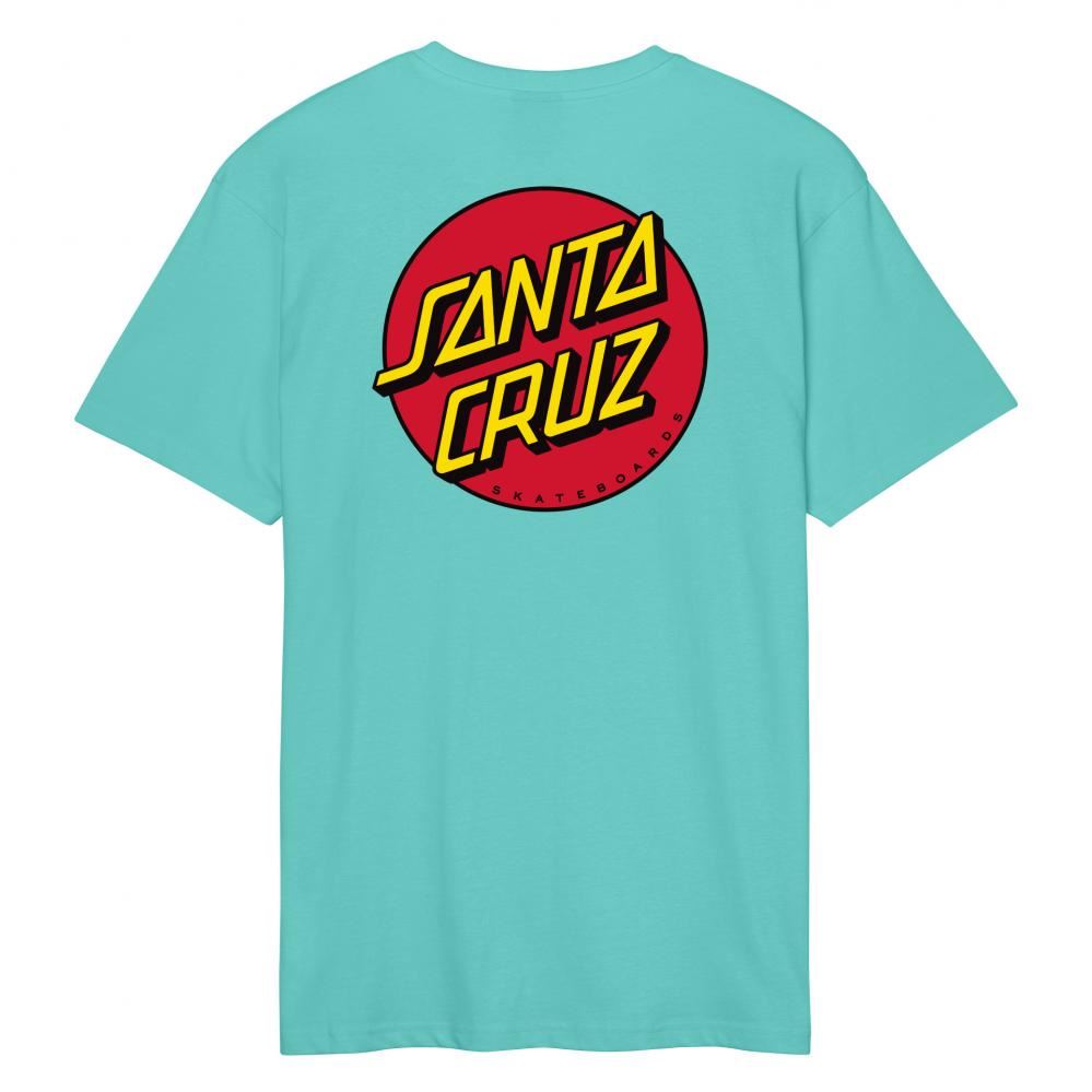 Santa Cruz T-Shirt Classic Dot Chest T-Shirt - Pool Blue - Skatewarehouse.co.uk