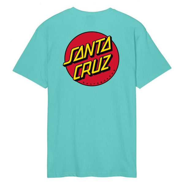 Santa Cruz T-Shirt Classic Dot Chest T-Shirt - Pool Blue - Skatewarehouse.co.uk