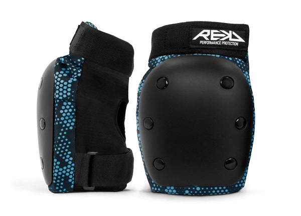 REKD Youth Heavy Duty Double Pad Set - Black / Blue - Skatewarehouse.co.uk