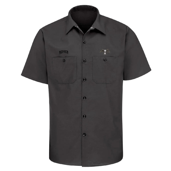 Pepper Andrew Allen button-Up Embroidered Workshirt - Skatewarehouse.co.uk