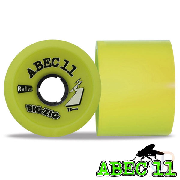 ABEC 11 - Reflex Bigzigs - Lime - 75 / 80A - Set 4 Skateboard Wheels - 75mm