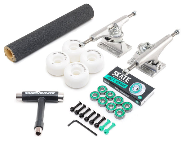 Venom x Skatewarehouse Full Skateboard Undercarriage Kit - Pro Hollow Raw Trucks - Skatewarehouse.co.uk