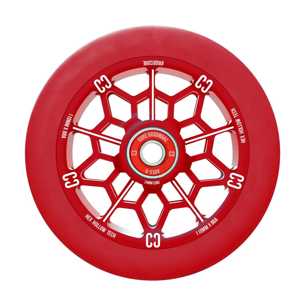 CORE Hex Hollow Stunt Scooter 110mm - Red Scooter Wheels