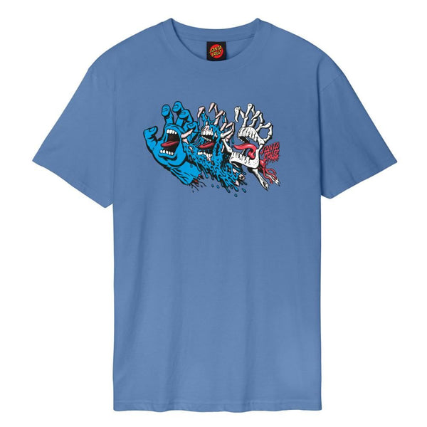 Santa Cruz T-Shirt Evolved Hand Front - Dusty Blue - Skatewarehouse.co.uk