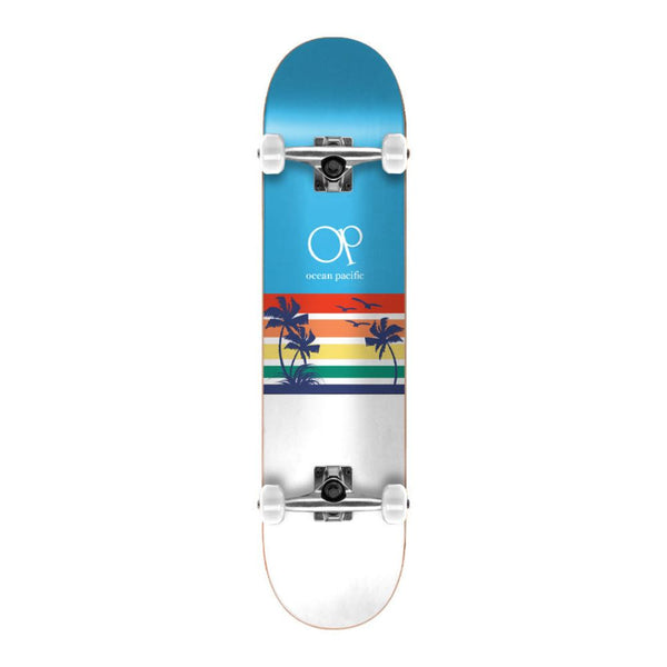 Ocean Pacific Sunset Park / Street Blue / White Complete Skateboard - 8.25