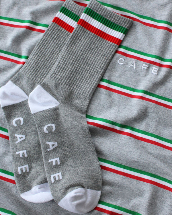 Skateboard Cafe Stripe Tee (Heather / Green) - M