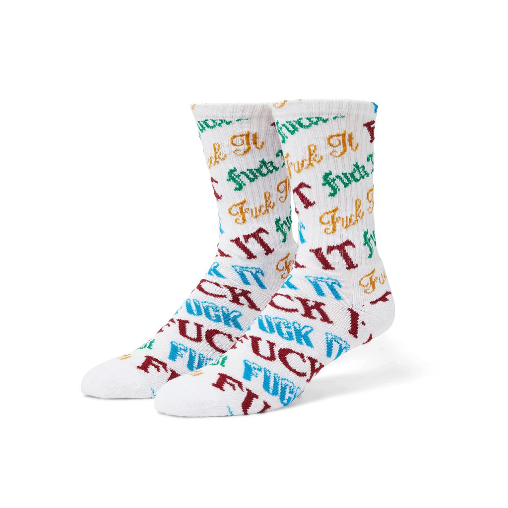 HUF Wintertime Fuck It Sock (White) - One Size