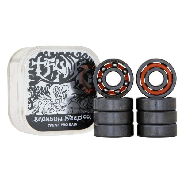 Bronson Speed Co. Skateboard Bearings TFunk Pro Raw (Pack of 8) - Skatewarehouse.co.uk
