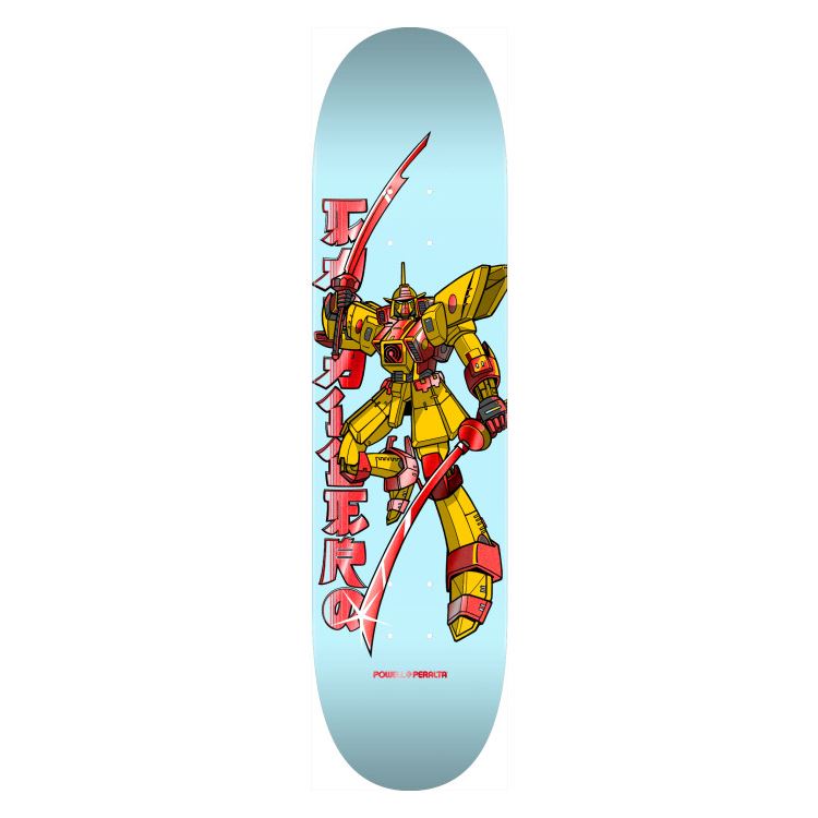 Powell Peralta Steve Caballero • Gundam • • Light Blue / Red Foil Skateboard Deck - 8.5"