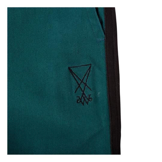 Dark Wave Split-Colour Elastic Pants (Black / Dark Teal)