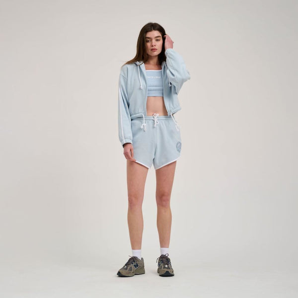 Santa Cruz Womens Shorts Check Outline Ringed Dot Short - Fresh Blue / White - Skatewarehouse.co.uk