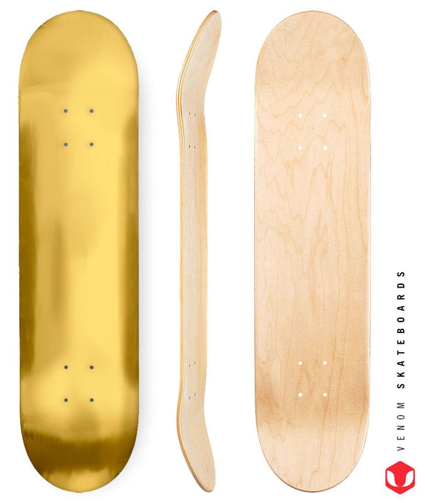 Venom Blank Skateboard Deck - Gold - 8.0