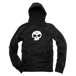 Zero Single Skull Pullover Hoodie Black White - Skatewarehouse.co.uk