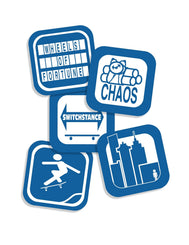 411 Icons Assorted Sticker 5 Pack Navy 5pk