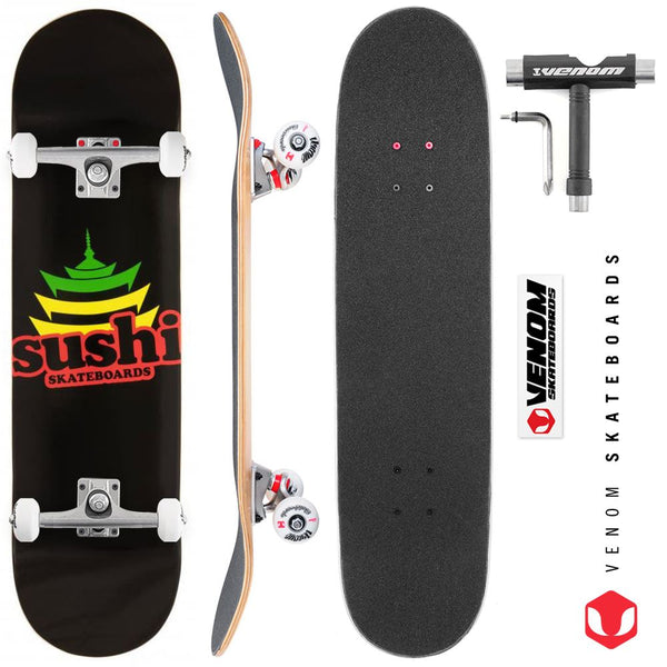 Sushi Pagoda Logo Black Custom Complete Skateboard - 8.125
