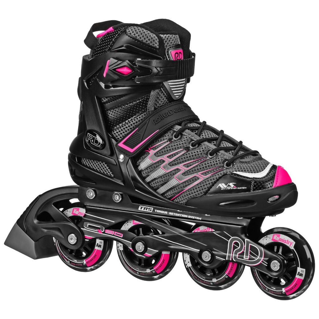 Aerio V2 Q-60 Semi Soft Black/Pink Size Inline Skates - Skatewarehouse.co.uk