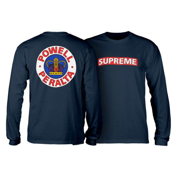 Powell-Peralta™ Supreme Longsleeve Tee Navy - Skatewarehouse.co.uk