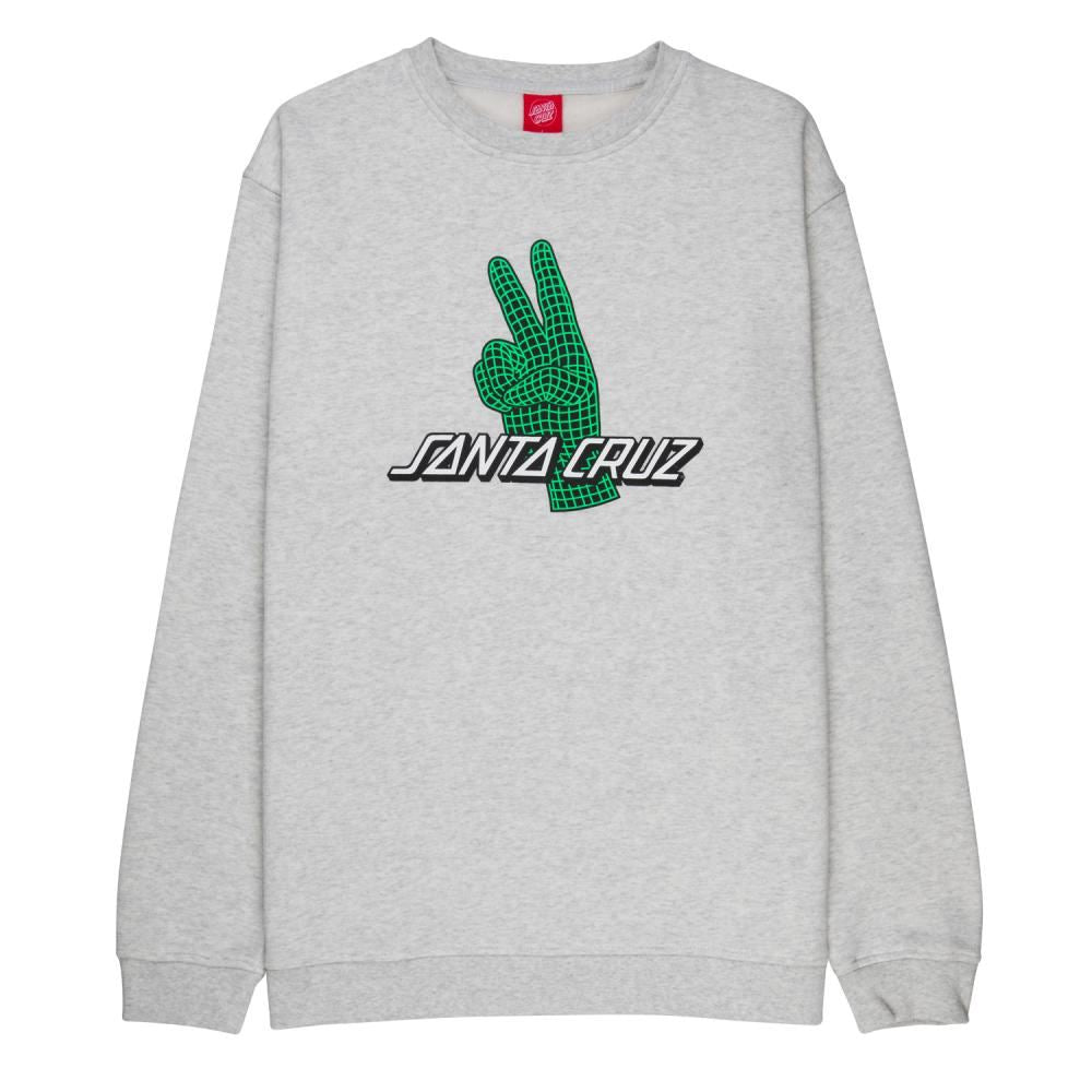 Santa Cruz Crew Atomic Peace Strip Front Crew - Athletic Heather - Skatewarehouse.co.uk