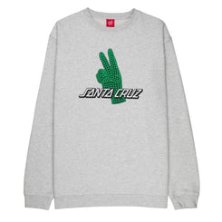 Santa Cruz Crew Atomic Peace Strip Front Crew - Athletic Heather - Skatewarehouse.co.uk