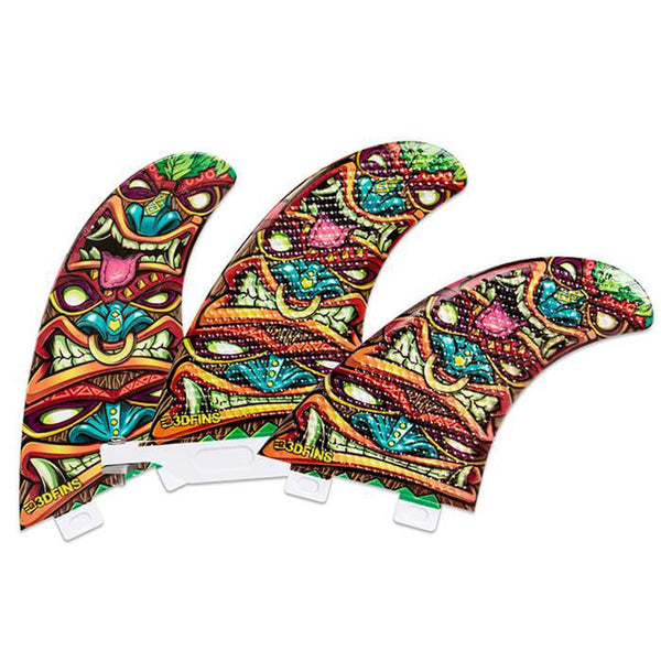 3D Fins - Thruster Surf / SUP - Tikitok (2+1)