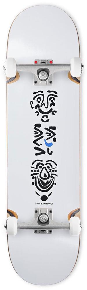 Polar Skate Co SHIN SANBONGI - Faces (White) WHEEL WELL x Venom Custom Complete Skateboard - 8.25