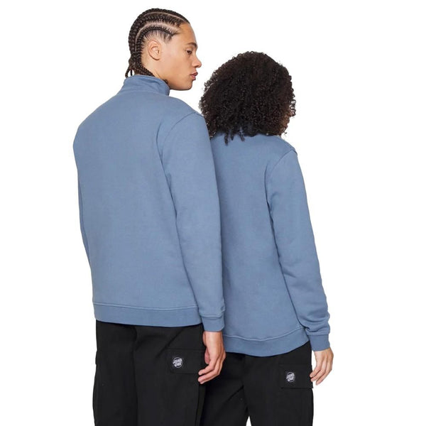 Santa Cruz Crew Arch Strip Quarter Zip - Vintage Blue - Skatewarehouse.co.uk