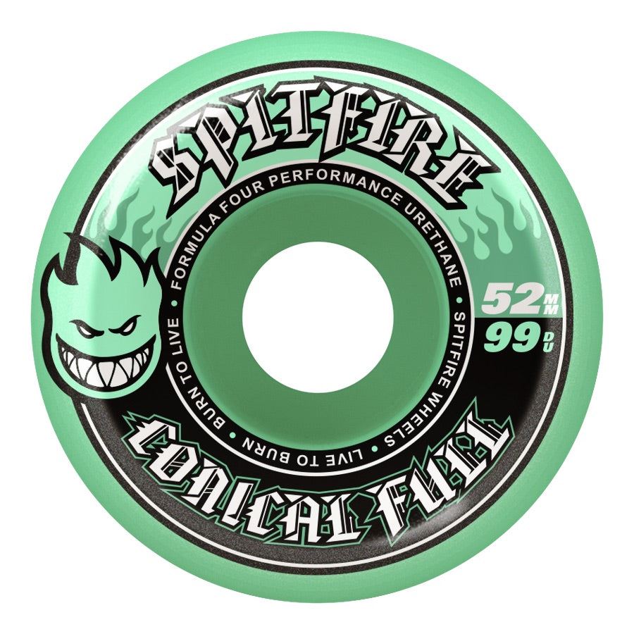 F4 99Du Team Color Conical Full Skateboard Wheels - 52mm