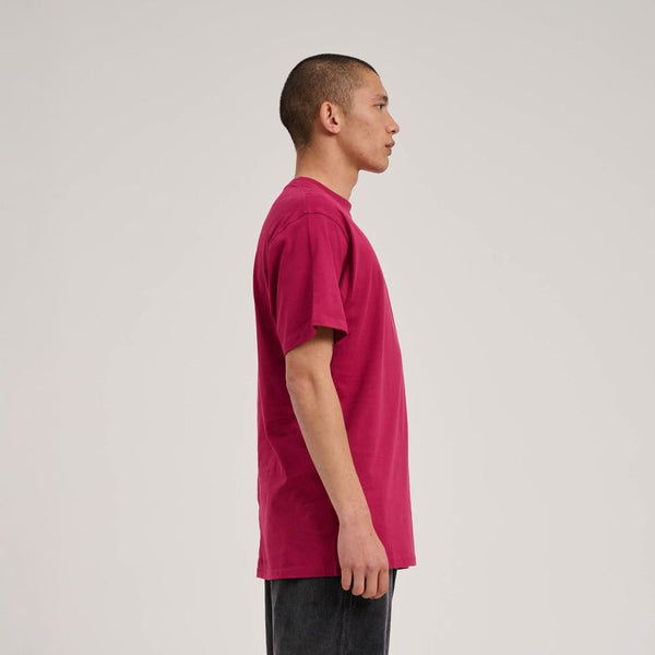 Santa Cruz T-Shirt Flaming Dice Dot Chest T-Shirt - Burgundy - Skatewarehouse.co.uk