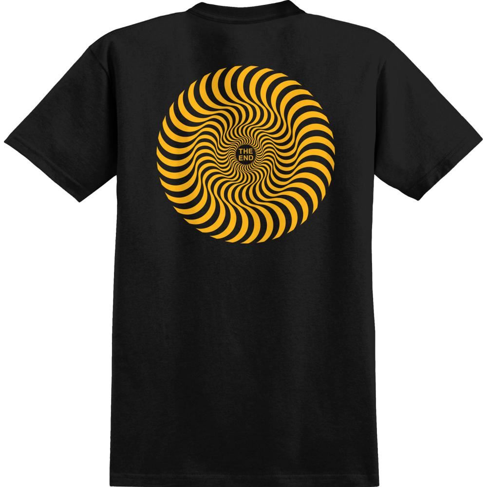 Spitfire T-Shirt Classic Swirl - Black / Gold - Skatewarehouse.co.uk