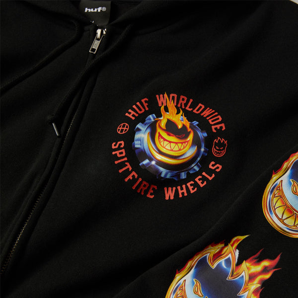 Spitfire Chrome Head FZ Hoodie (Black)